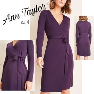 Ann Taylor Matte Jersey Wrap Dress. Sz 4. NWT